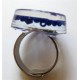 Bague perles bleu roi