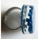 Bague perles bleues