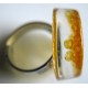 Bague perles jaunes transparentes