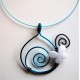 Collier noir et turquoise papillon