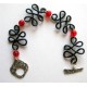 Bracelet noir et rouge craquelé