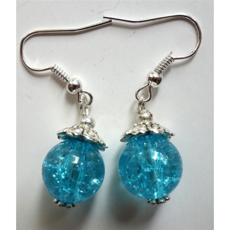 Boucles d'oreilles turquoise craquelées