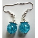 Boucles d'oreilles turquoise craquelées