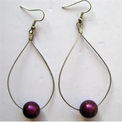 Boucles d'oreilles gouttes violine