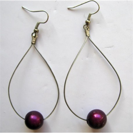 Boucles d'oreilles gouttes violine