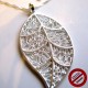 Parure feuilles : Boucles d'oreilles feuille et pendentif feuille(Attention produit non artisanal)