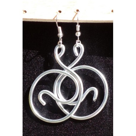 Boucles d'oreilles en fil argent diamètre 3 cm