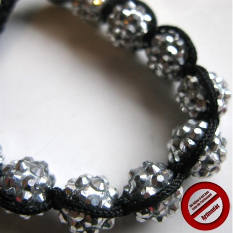 Bracelet Shamballa gris foncé (Attention produit non artisanal)