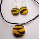 Boucles d'oreilles zèbre jaune