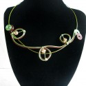 collier alu vert et marron