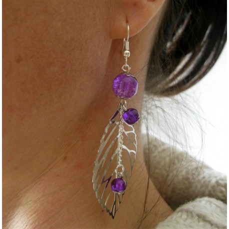 Boucles feuilles violettes