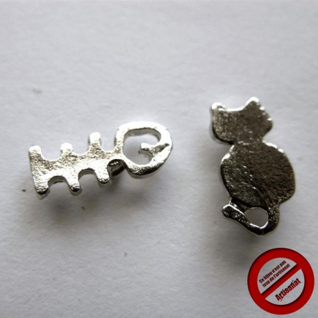 Boucles d'oreilles "chat arêtes" (Attention produit non artisanal)