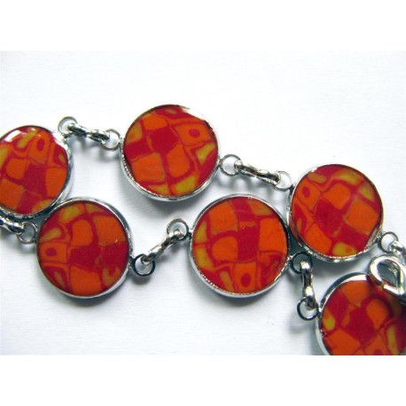 Bracelet fimo couleurs chaudes 