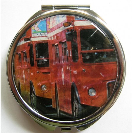 Miroir de poche "bus londonien"