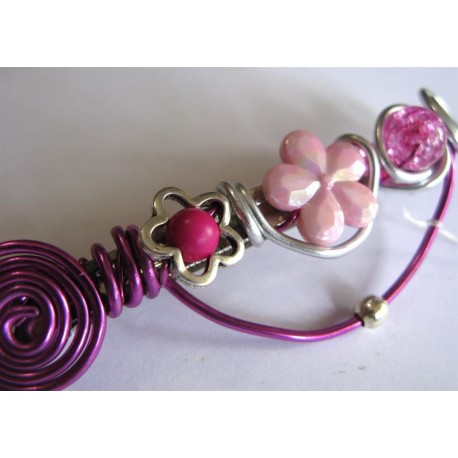Barrette "douceur rose et fuchsia" 10 cm