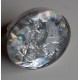 Bague résine feuilles d'argent support réglable