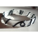 Bracelet en fil alu plat argenté et noir