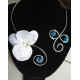 collier orchidée turquoise