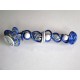 Barrette papillon bleu et blanc 10 cm