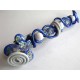 Barrette papillon bleu et blanc 10 cm