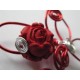 Broche rose rouge