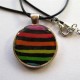 Pendentif Fimo "rayé multicolore"
