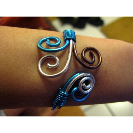 Bracelet turquoise marron et argent
