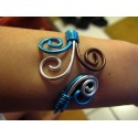 Bracelet turquoise marron et argent