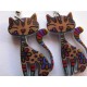 Boucles d'oreilles "chat" (Attention produit non artisanal)