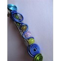 Barrette "bleue et verte" 10 cm