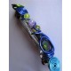 Barrette "bleue et verte" 10 cm