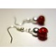 Boucles d'oreilles perles rouges craquelées