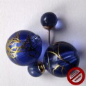 Boucles d'oreilles "doubles bleu nuit" (Attention produit non artisanal)