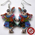 Boucles d'oreilles "lapin d'Alice" (Attention produit non artisanal)