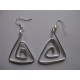 Boucles d'oreilles fil alu argent triangle