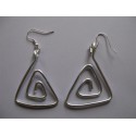 Boucles d'oreilles fil alu argent triangle
