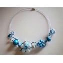Collier turquoise avec perles en fimo