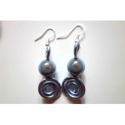 Boucles d'oreilles bleu tendre