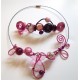 Parure collier + barrette "pour voir la vie en rose"