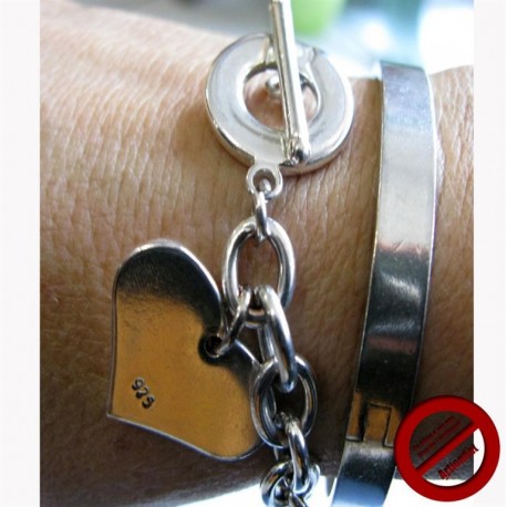 Bracelet "grosse maille coeur " (Attention produit non artisanal)