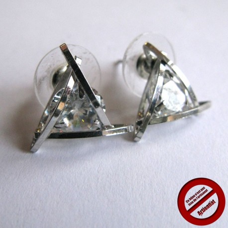 Boucles d'oreilles "strass triangulaire" (Attention produit non artisanal)