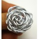 Bague fleur argent