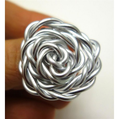 Bague fleur argent