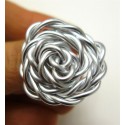 Bague fleur argent