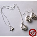 Parure Nicole : Boucles d'oreilles et pendentif (Attention produit non artisanal)