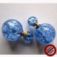 Boucles d'oreilles "double sphères bleues" (Attention produit non artisanal)