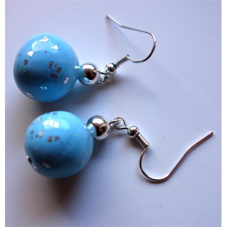 Boucles d'oreilles bleu clair pendantes