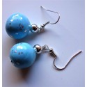 Boucles d'oreilles bleu clair pendantes