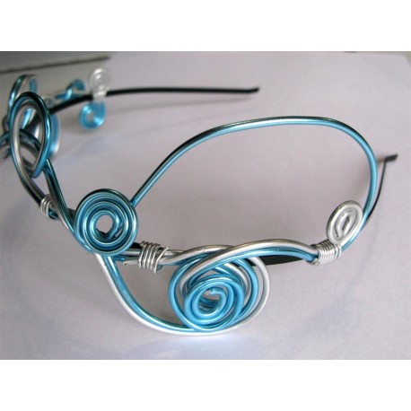 Serre-tête turquoise et argent