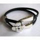 Bracelet cuir fermoir fleur